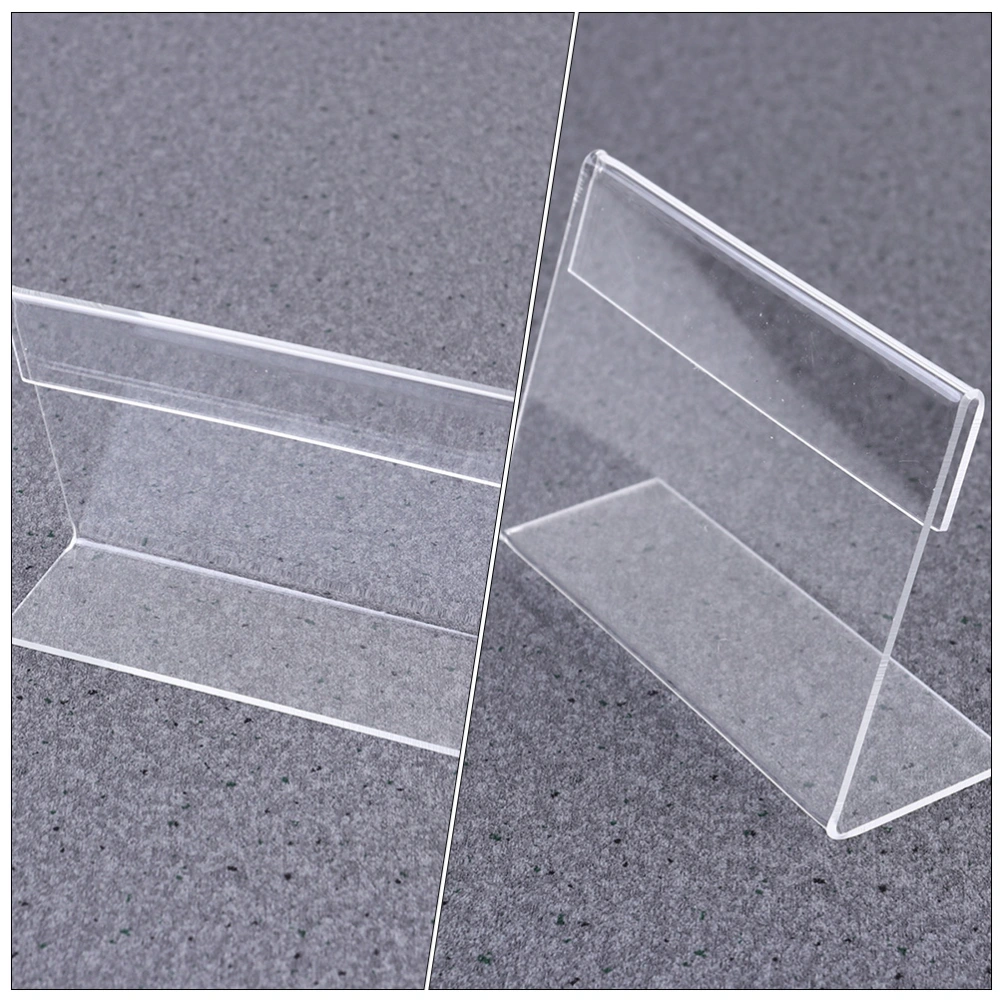 25pcs Acrylic Signs Horizontal Price Display Holders Small Display Stands for Table