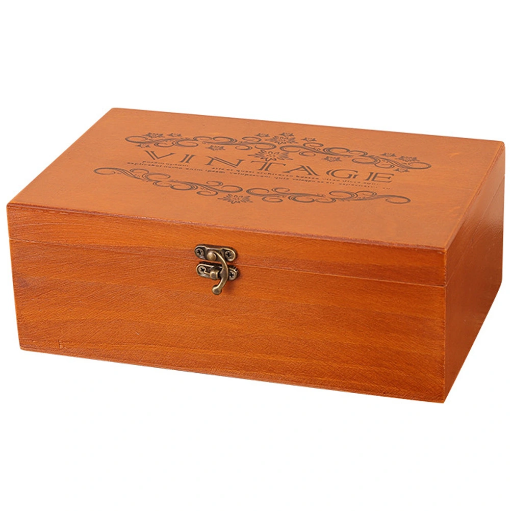 Vintage Style Wooden Storage Box Household Wooden Trinket Jewelry Storage Case Sundries Organizer
