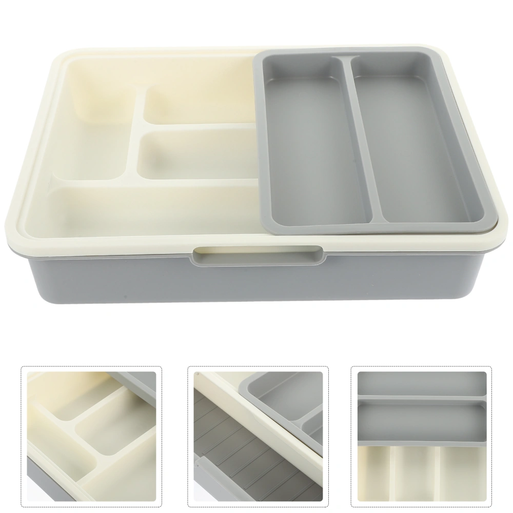 1 Set of Household Tableware Storage Box Multi-grid Silverware Cutlery Arrangement Box