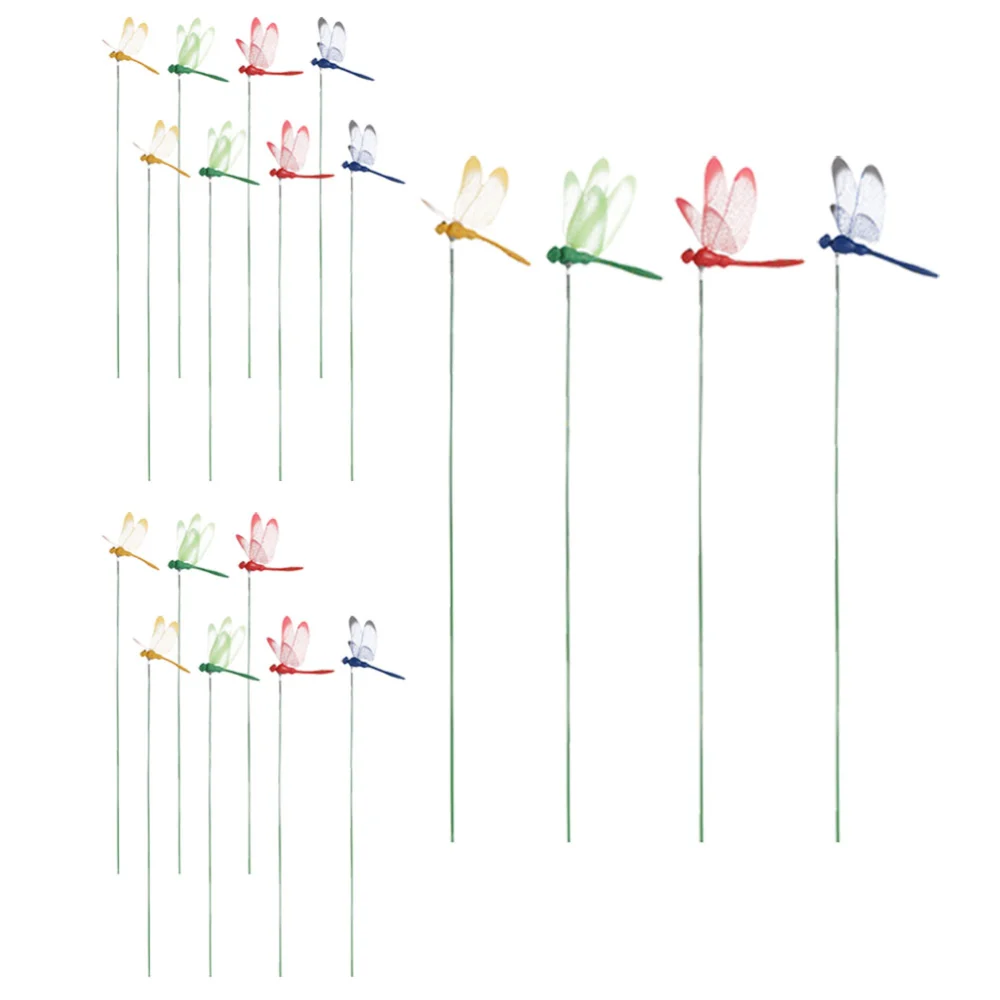 20pcs Garden Dragonfly Stakes Garden Dragonfly Decoration Plastic Dragonfly Signs Garden Decoration