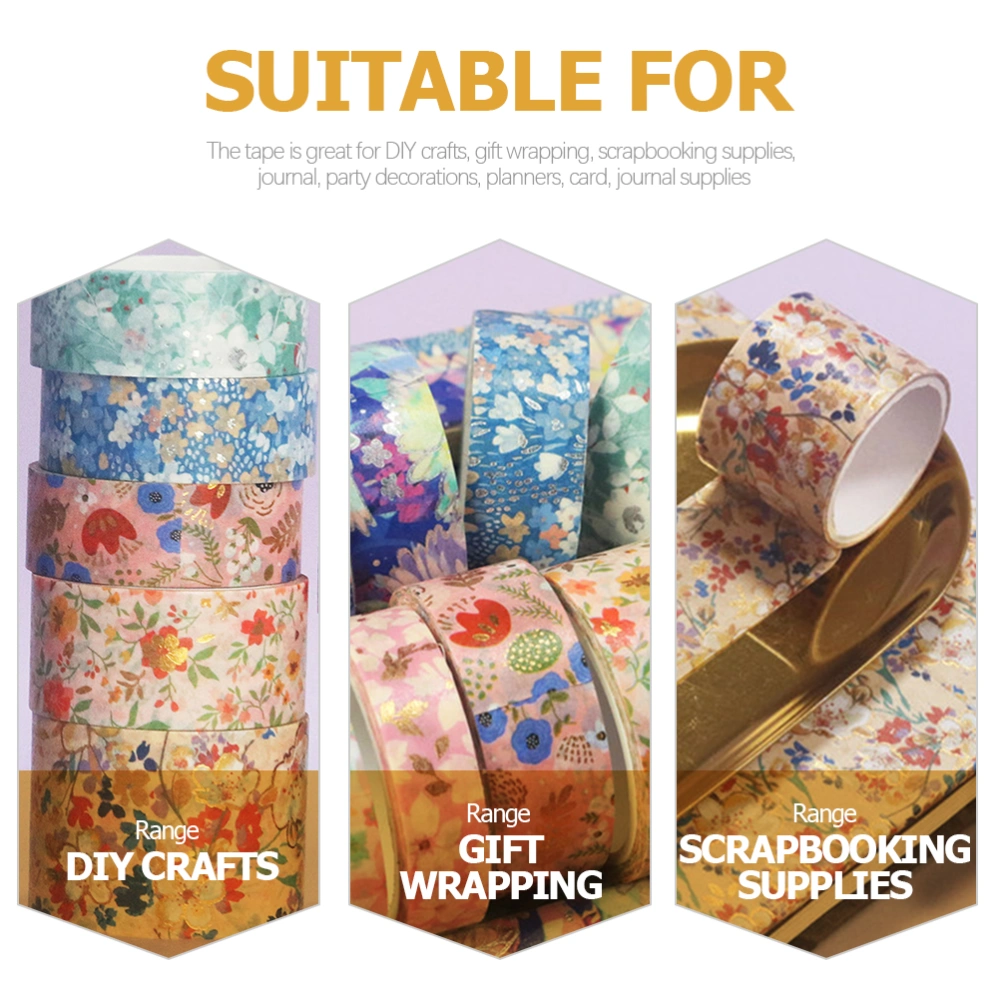 9 Rolls Fresh Floral Pattern Washi Tape Decorative Scrapbooking Tapes DIY Washi Tapes