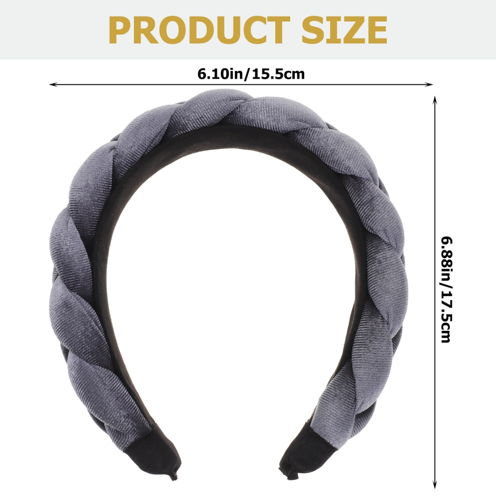 Braided Wide Headband Padded Hair Hoop Women Girl Braided Headband for Daily Wear