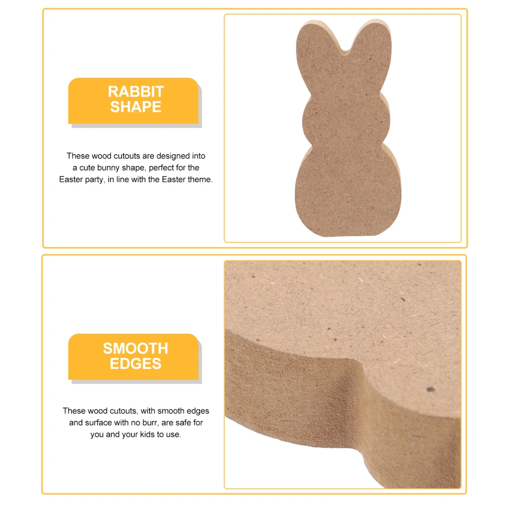 4pcs Easter Wooden Bunny Cutouts for DIY Craft Unfinished Bunny Table Signs Easter Decoration