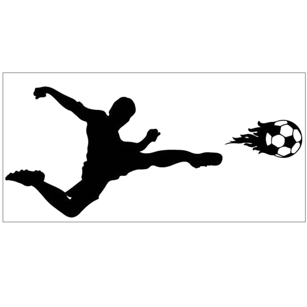 Soccer Player Wall Sticker Soccer Ball Wall Decal Self-adhensive Sports Wall Sticker for Boy Room