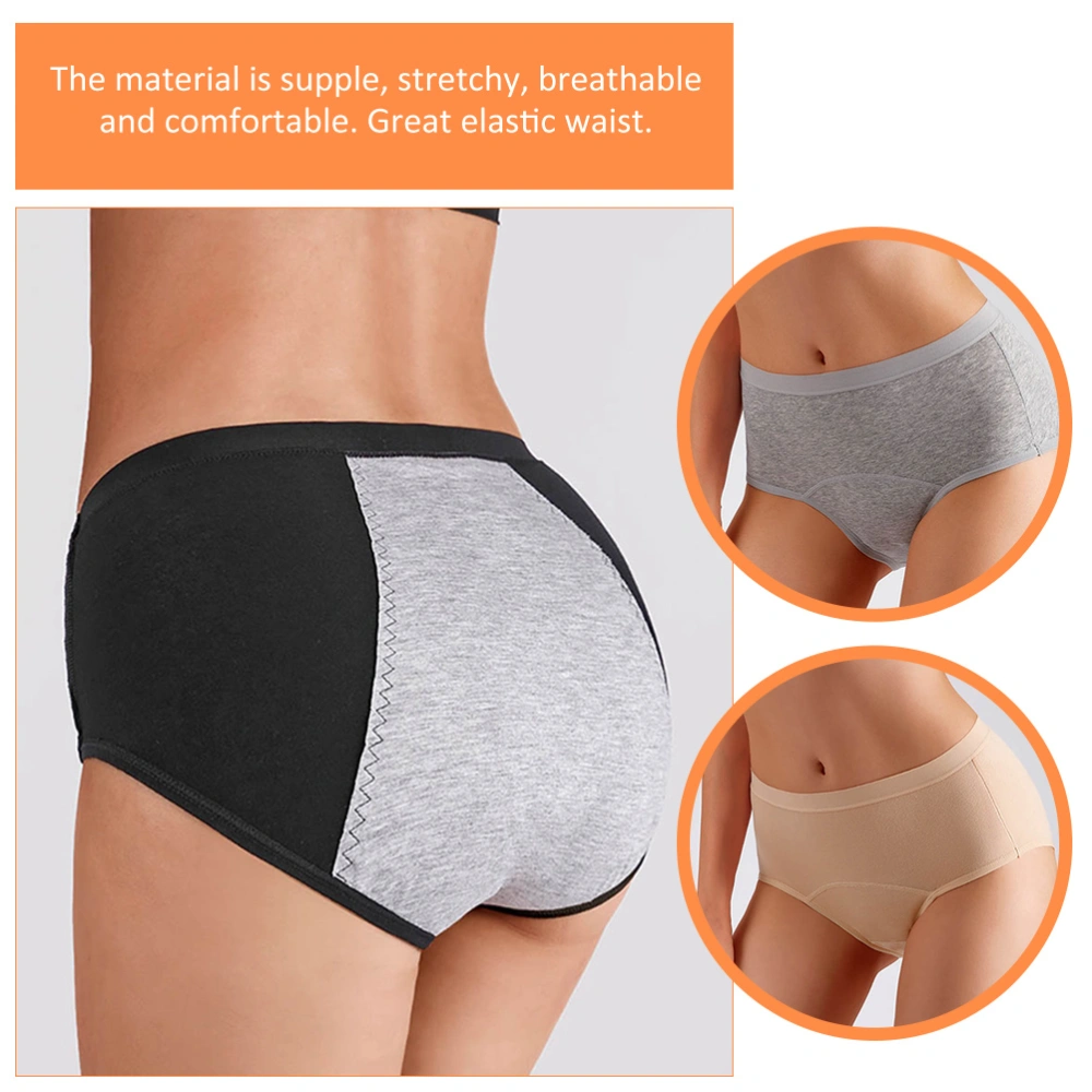 3Pcs Cotton Briefs for Breathable Lady Sanitary Underpants Female Menstrual Comfortable Girl