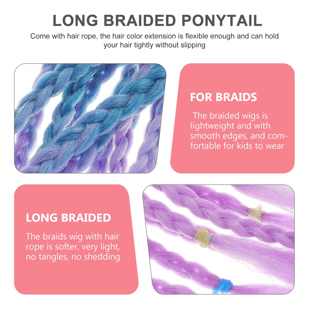 Braided Synthetic Hairpieces Braids Kids Ponytail Extension Hair Rope Extension