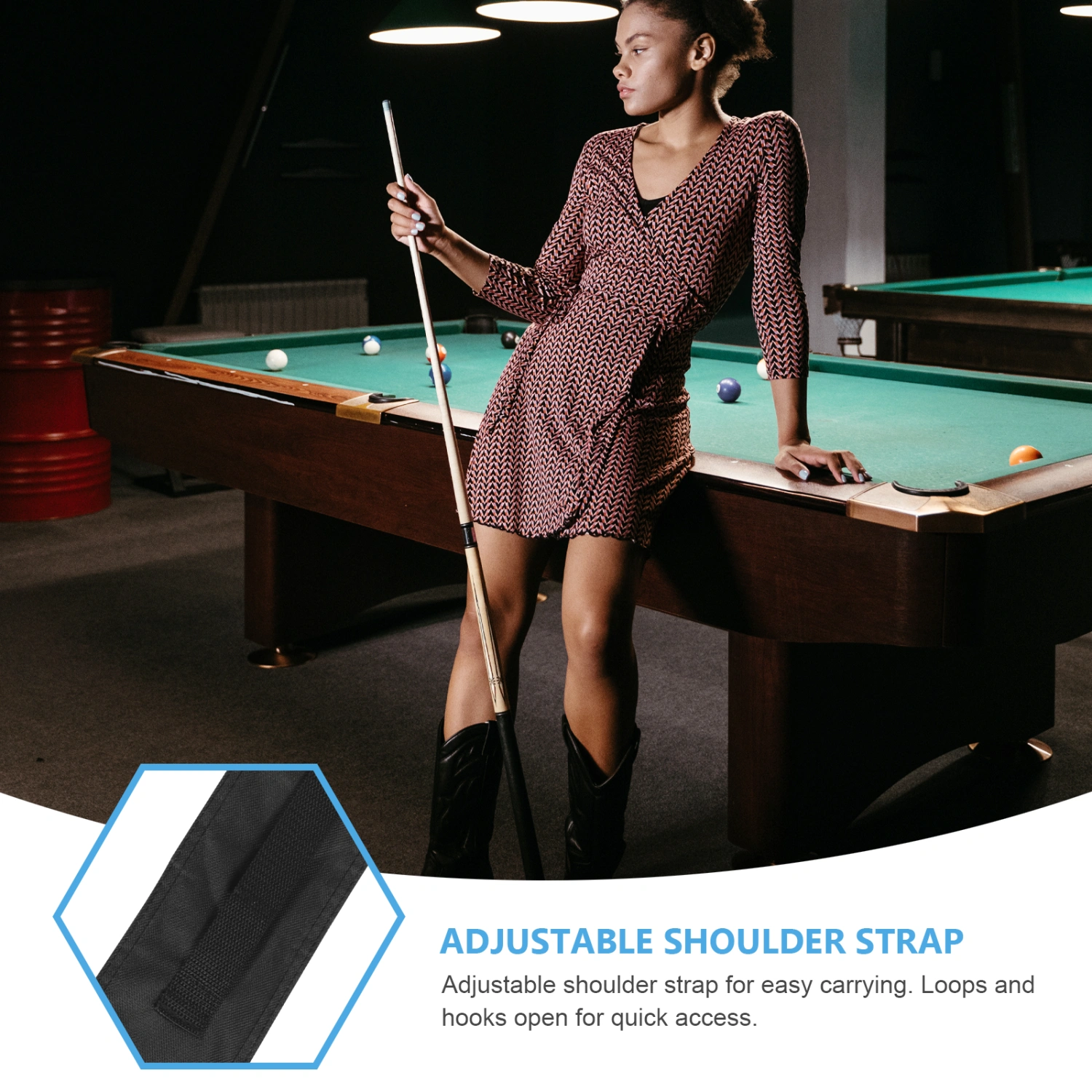 Nylon Cue Container Billiard Cue Bag Billiard Cue Organizer Pool Stick Pouch