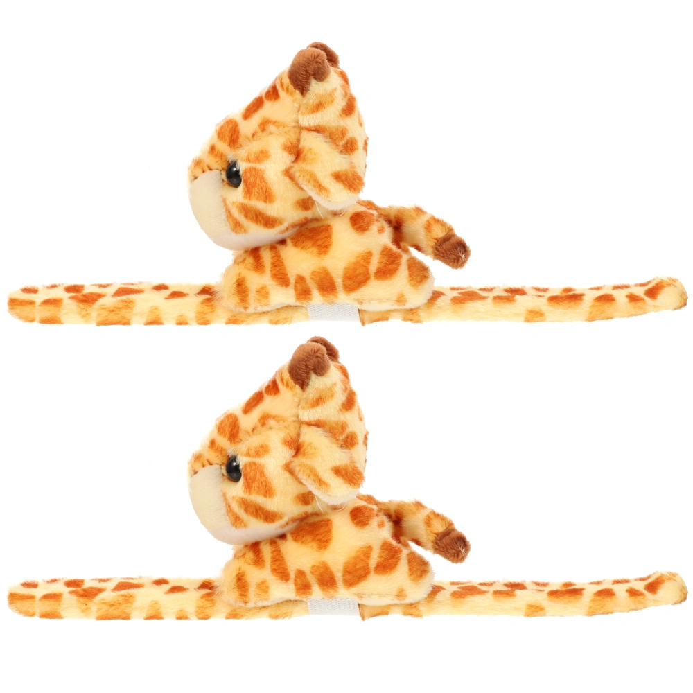 2Pcs Plush Animal Slap Bracelet Stuffed Animal Slap Band Giraffe Wristband