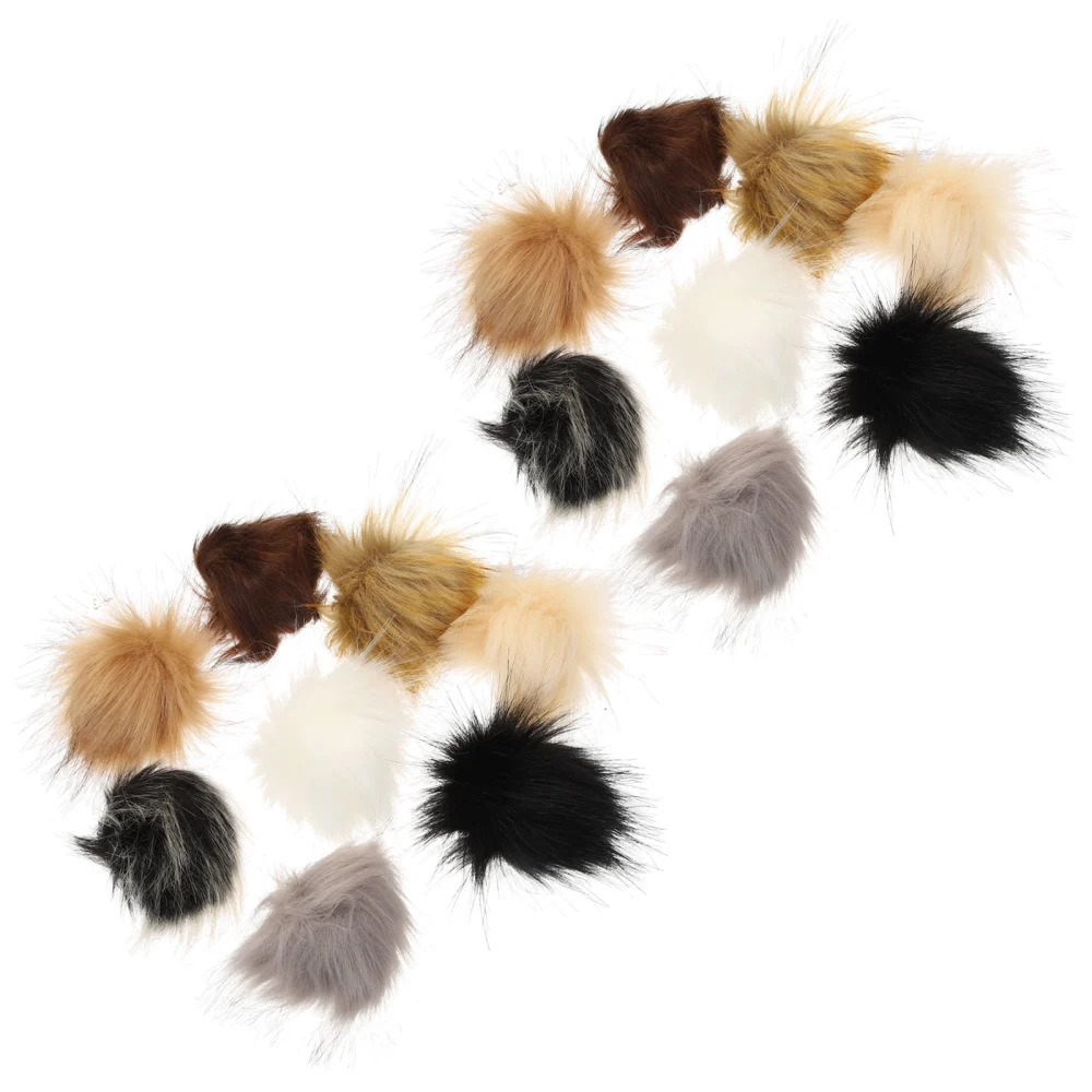 16Pcs Simulation Fur Balls Clothing Hats Fur Ball Ornaments Headwear Accessories