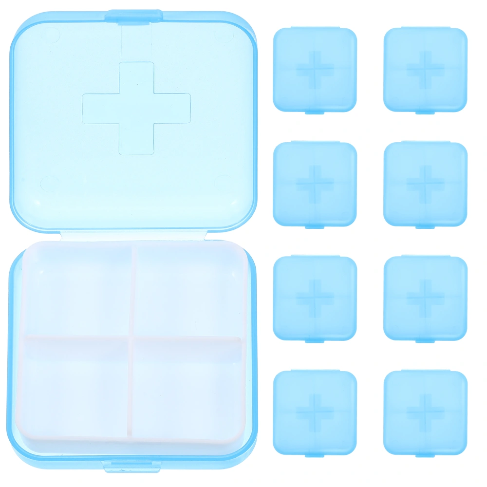 10Pcs Pills Dispensers Portable Pills Storage Cases Plastic Medicine Boxes Multi-grid Pills Boxes