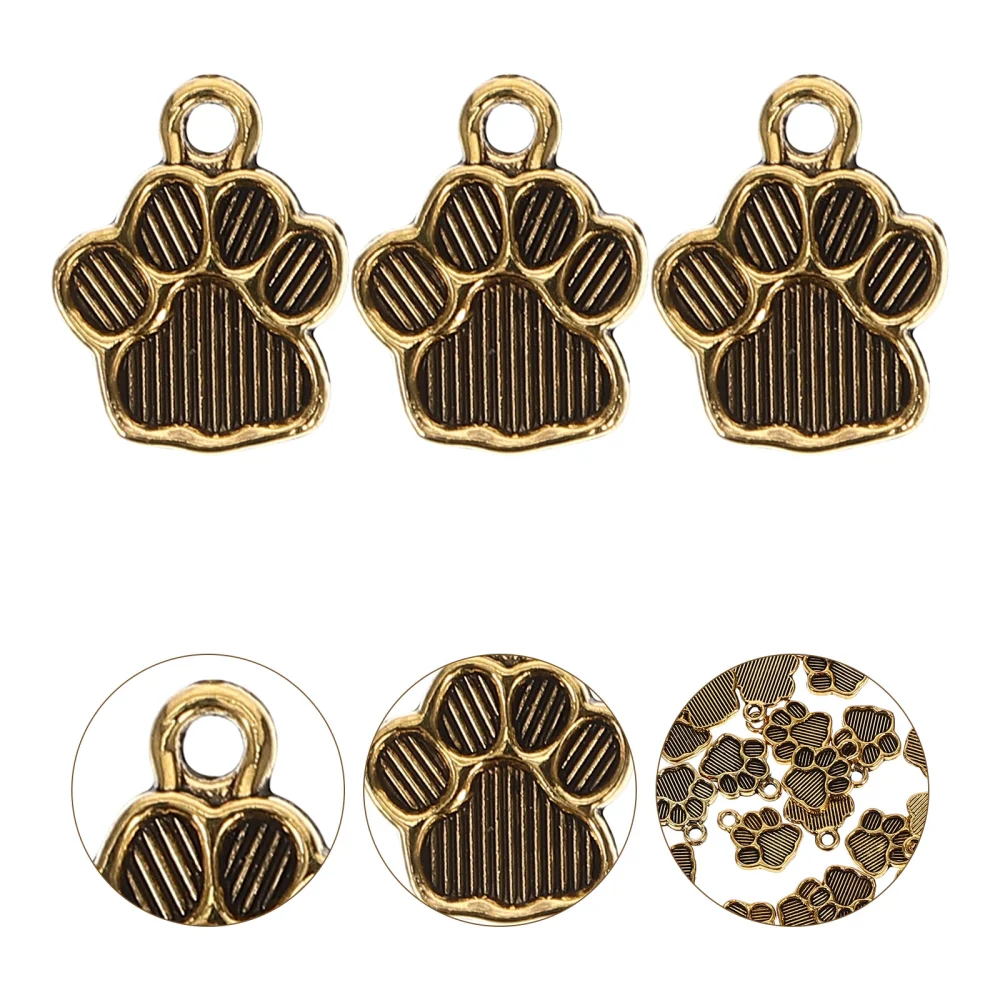 100pcs Metal Dog Paw Charms Jewelry Making Pendants Necklace Bracelet DIY Charms