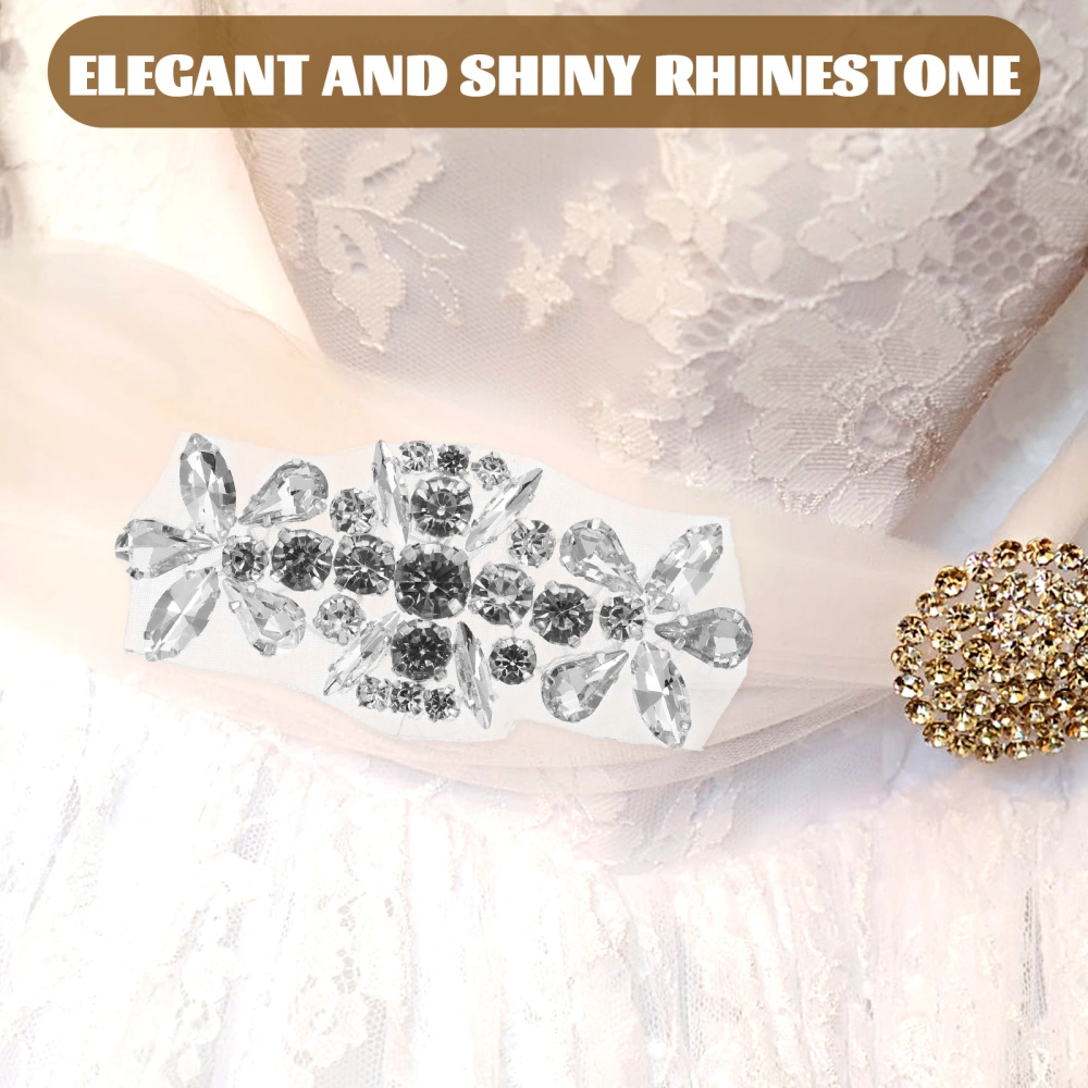 Rhinestone Belt Sewing Applique DIY Sewing Adhesive Patch Wedding Accessory for Bridal Sash Belt