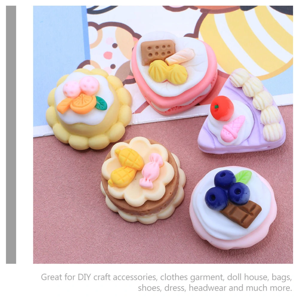 25Pcs Resin Dessert Charms DIY Crafts Cake Charms for Hair Clips Phone Case