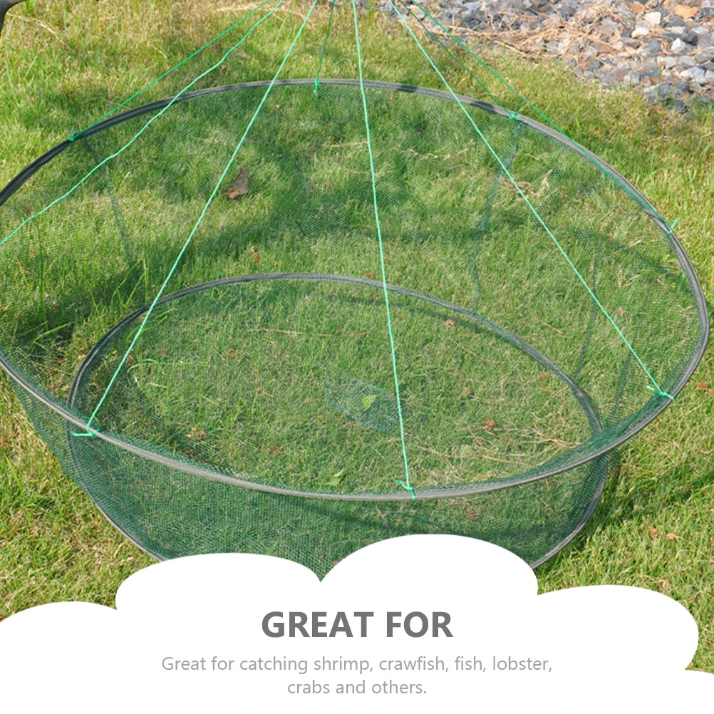 Fish Catching Net Portable Fish Shrimp Crab Trap Foldable Lobster Bait Trap Portable Fishing Pouch