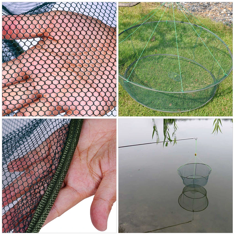 Fish Catching Net Portable Fish Shrimp Crab Trap Foldable Lobster Bait Trap Portable Fishing Pouch