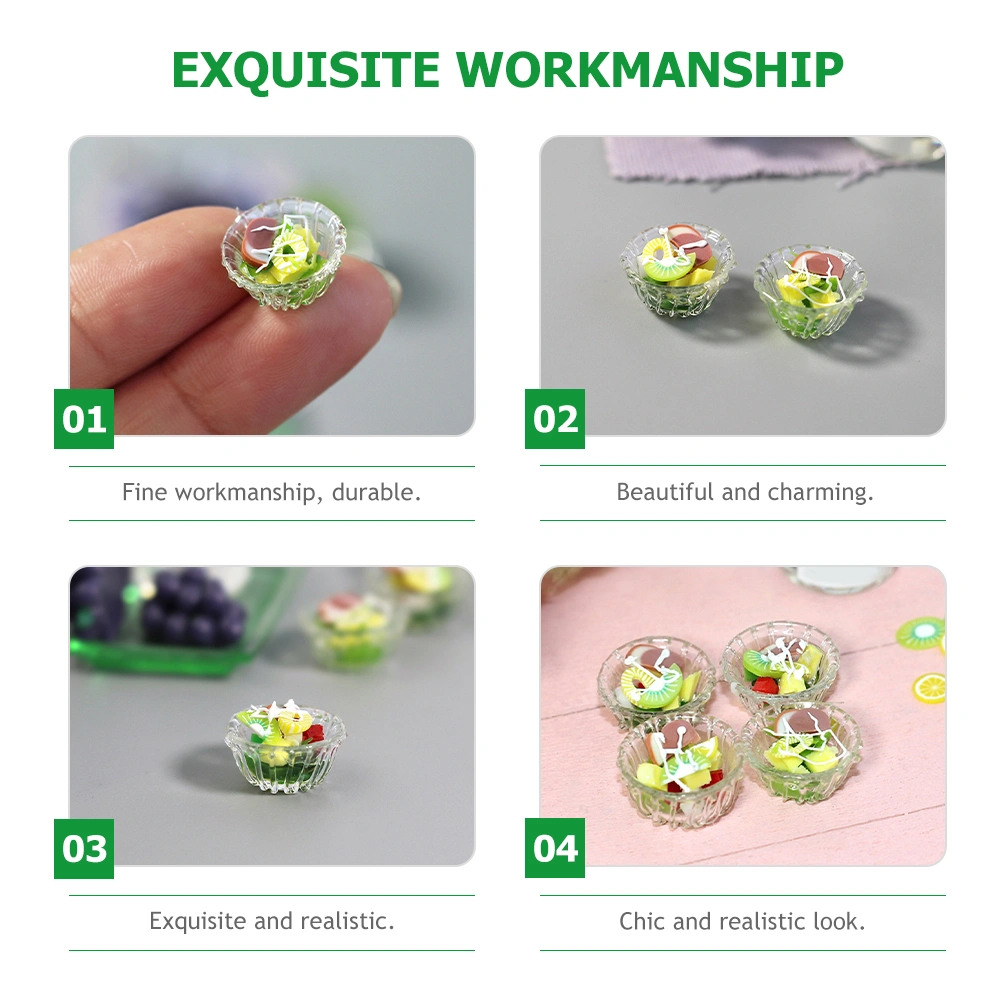 5Pcs Miniature Food Model Miniature Salad Models Kids Pretend Play Toys for Boys Girls