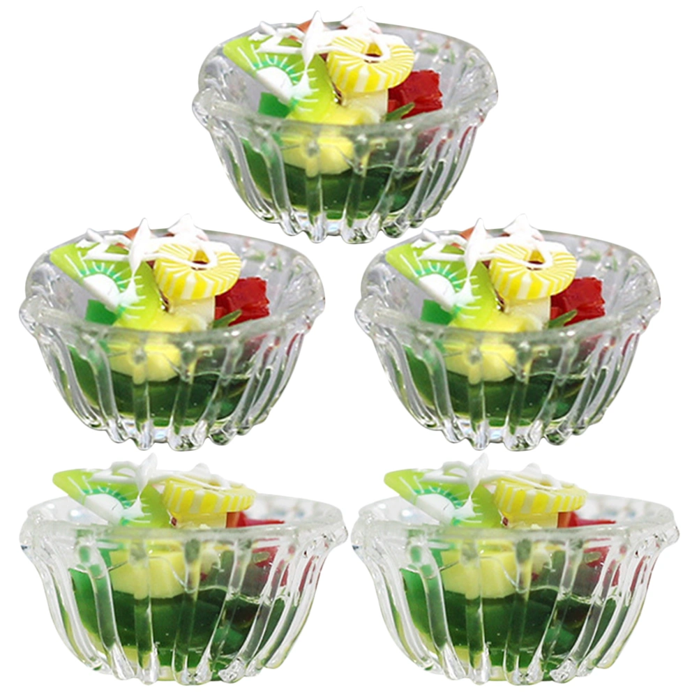 5Pcs Miniature Food Model Miniature Salad Models Kids Pretend Play Toys for Boys Girls