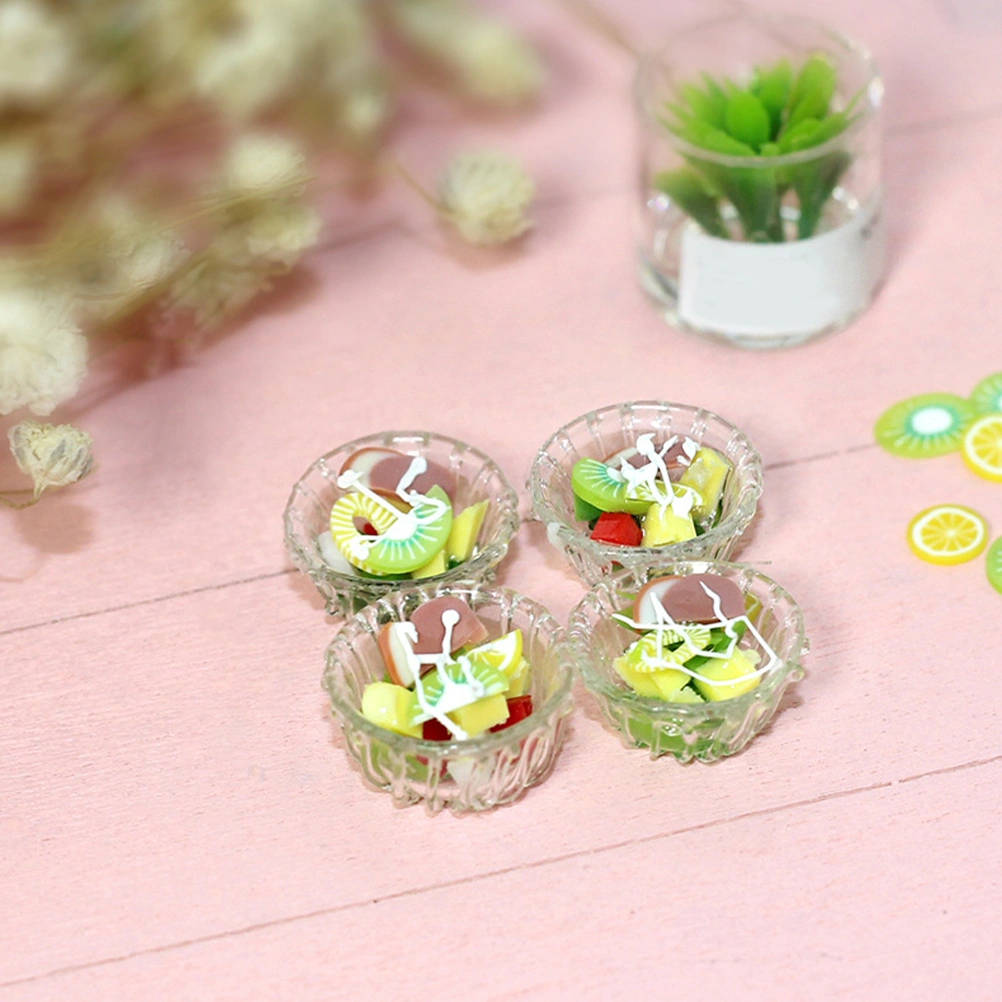 5Pcs Miniature Food Model Miniature Salad Models Kids Pretend Play Toys for Boys Girls