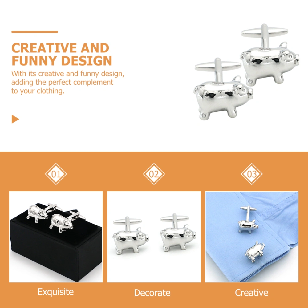 1 Pair Pig Cuff Links Creative Cufflinks Suits Shirt Cufflinks Men Clothing Accessories