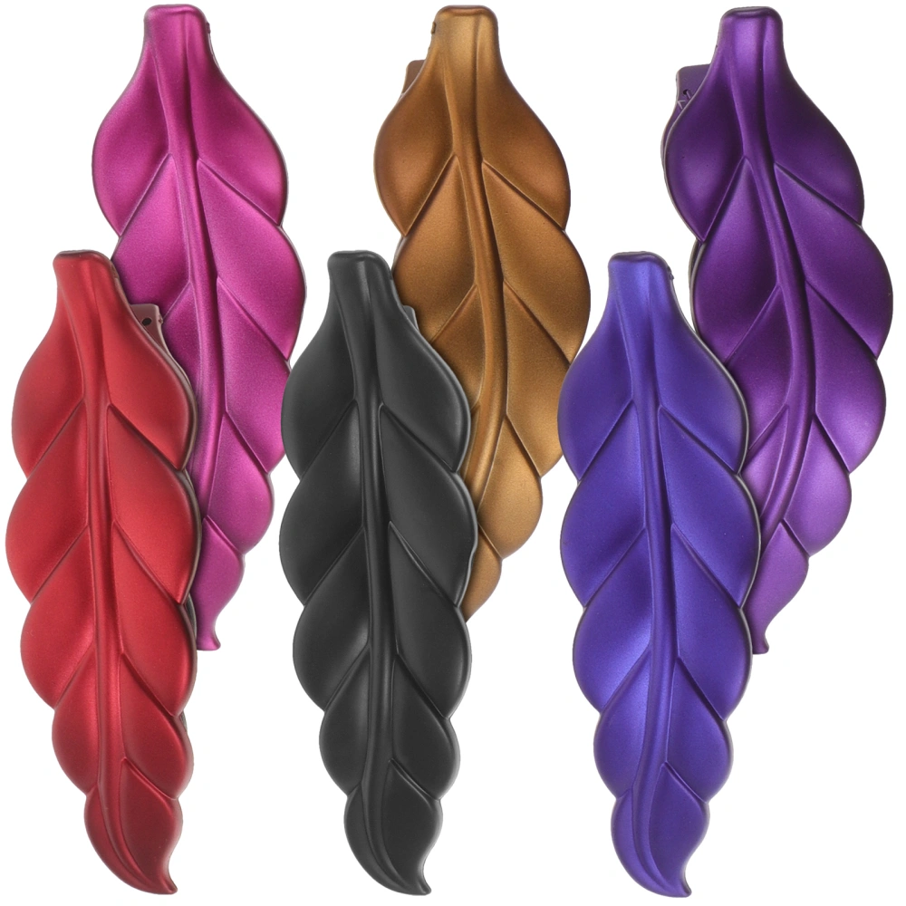 6pcs Unique Leaf Shape Hair Clip Girls Hair Fixing Clip Durable Sturdy Hair Styling Clip