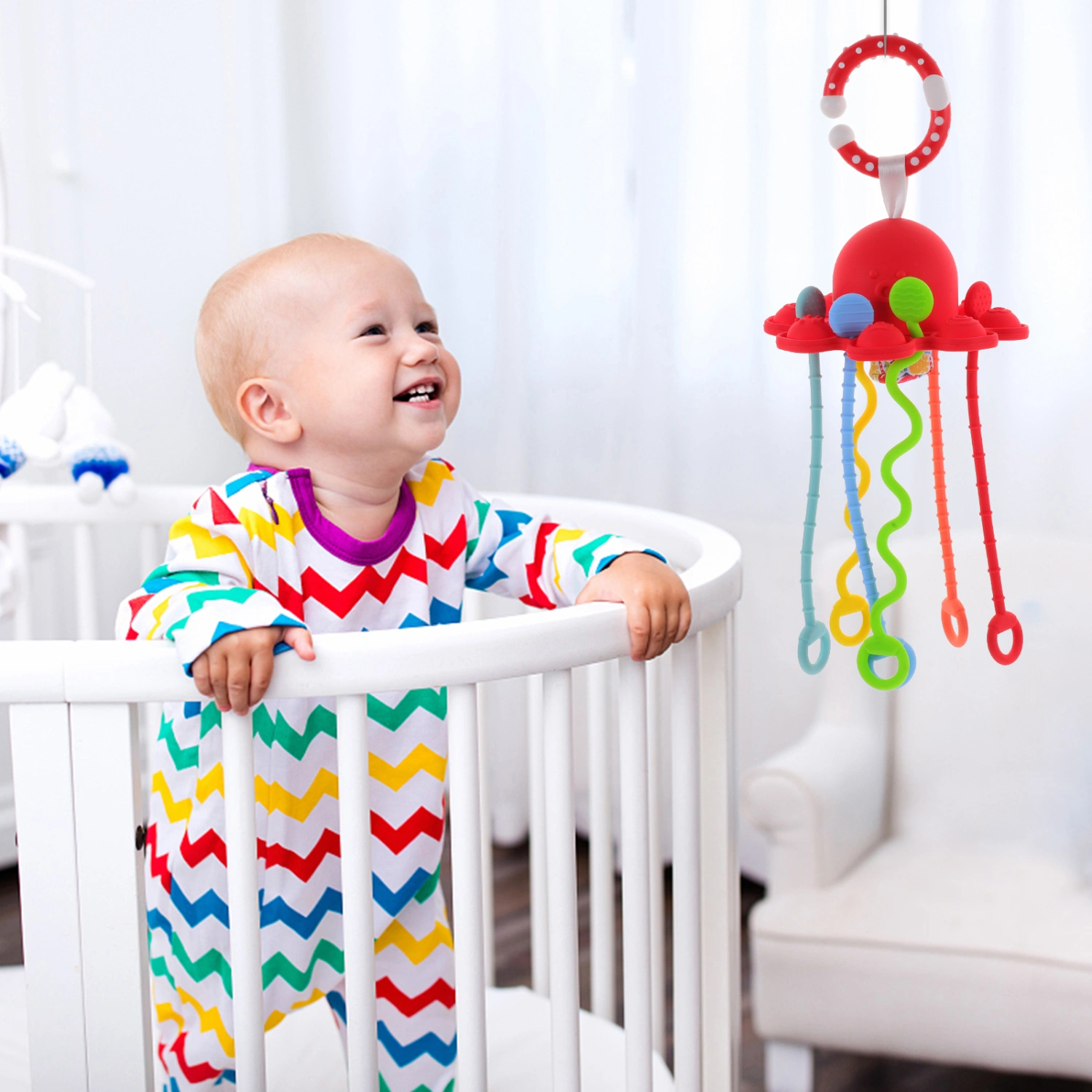 Toddler Sensory Toy Sensory Pull String Toy Octopus Shaped Sensory Learning Toy for Baby