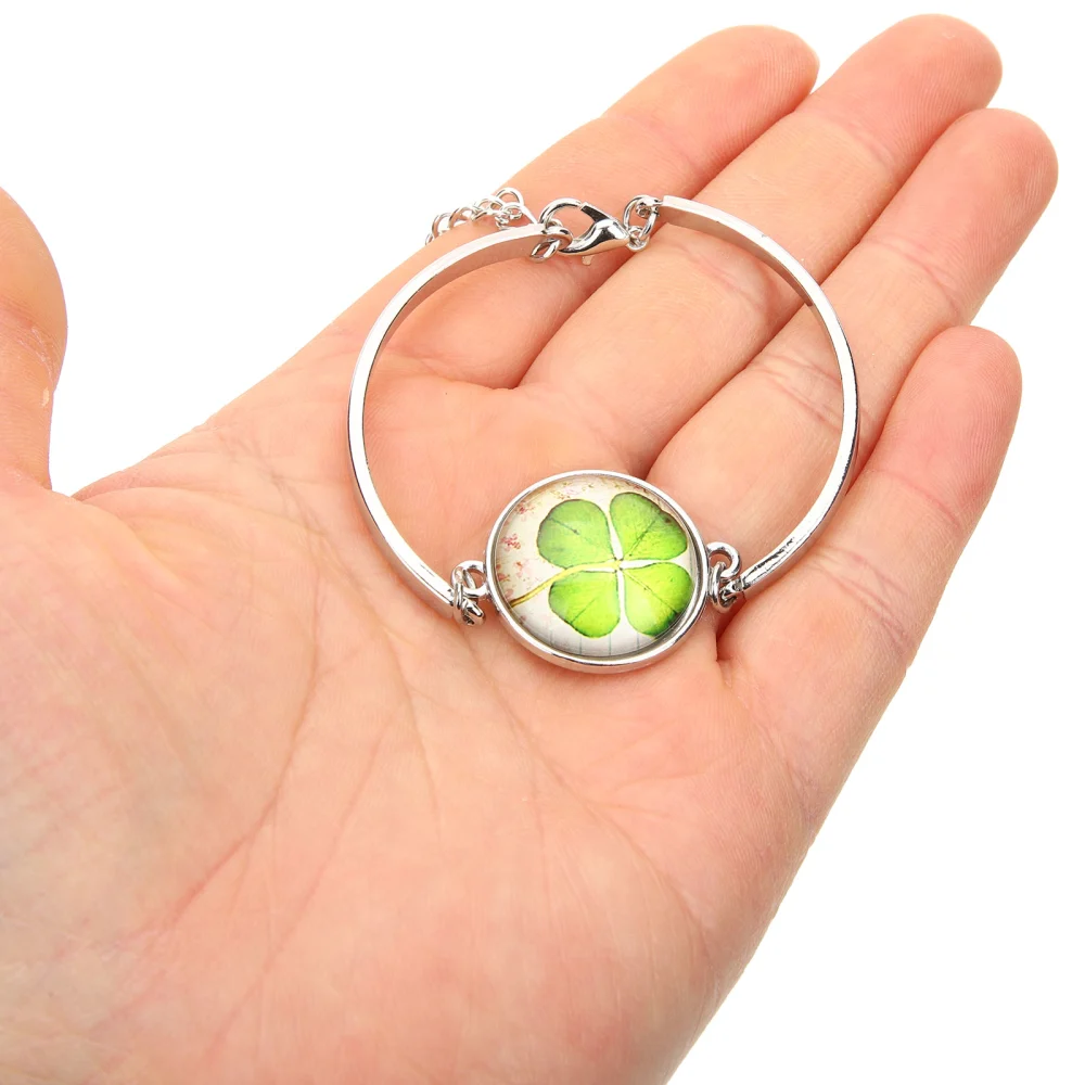 2Pcs Four-Leaf Clover Bracelet Women Fashionable Four-Leaf Clover Wrist Chain