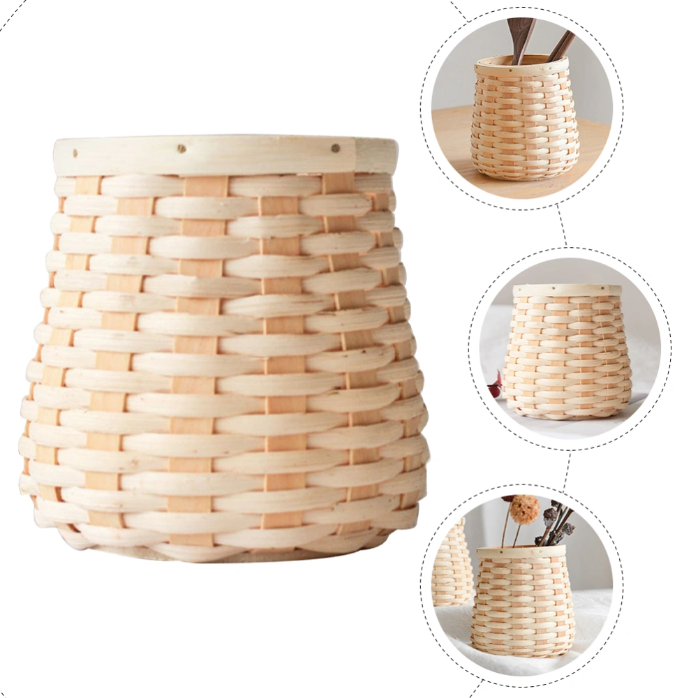 Bamboo Woven Basket Desktop Woven Basket Household Fruits Basket Small Flower Basket