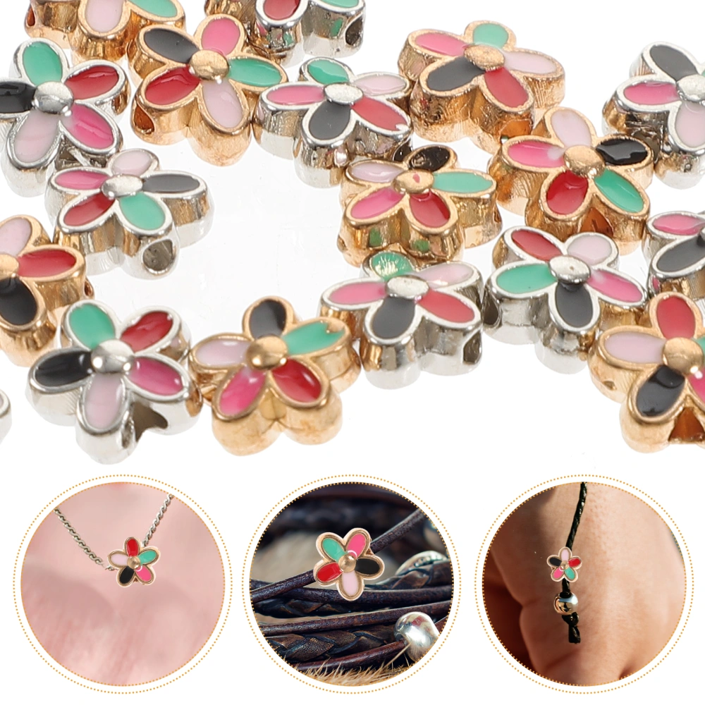 20Pcs Alloy Flower-Shaped Beads DIY Craft Flower Charm Beads for Jewelry Making