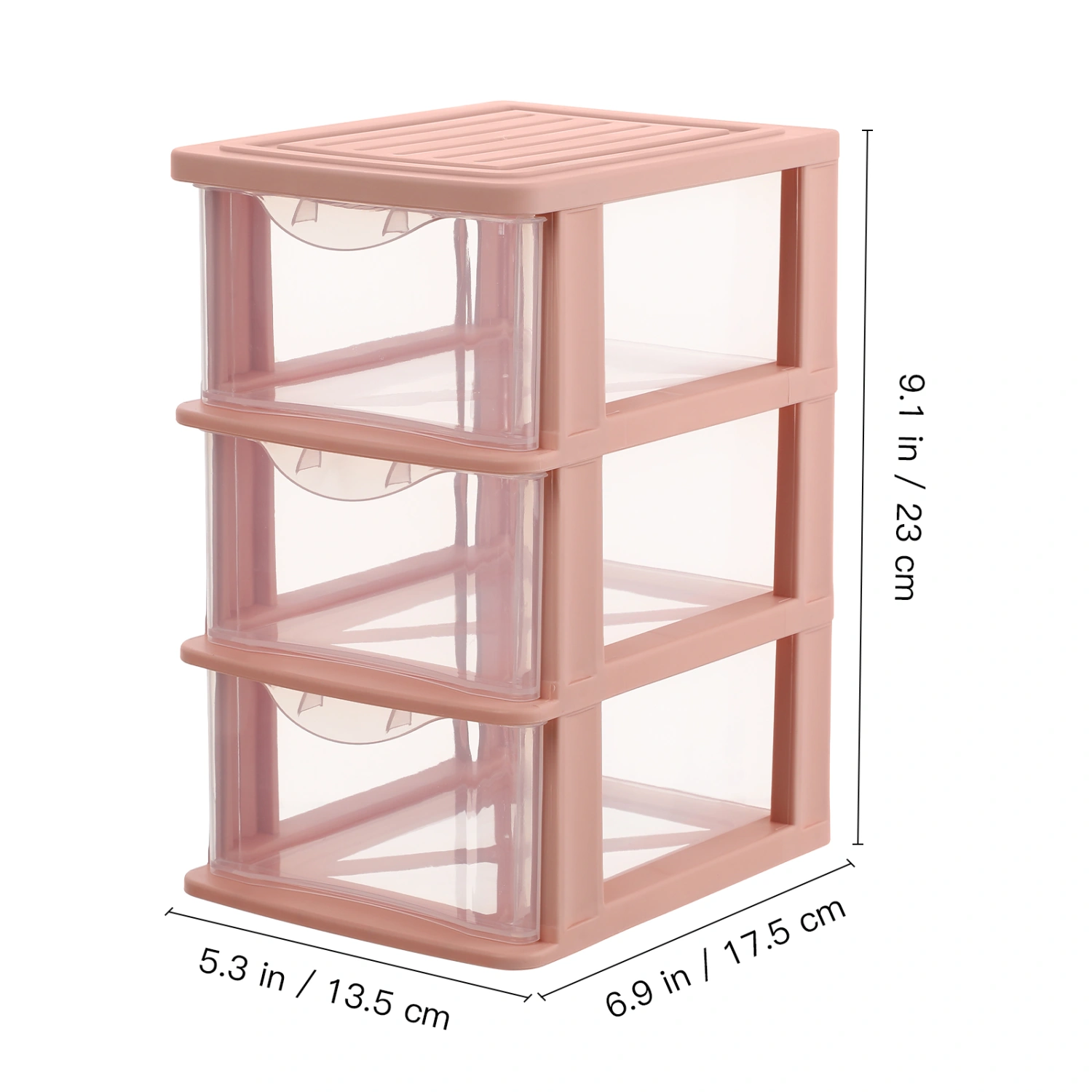 Plastic Desktop Storage Unit with Drawers 3-Layer Drawer Type Closet Storage Organizer Stationery Jewelry and Cosmetic Organizer