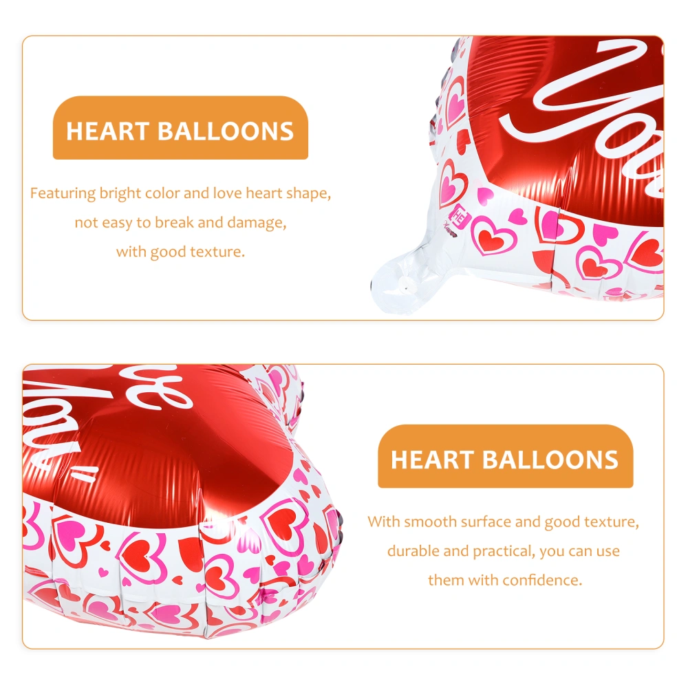 25pcs Aluminum Film Balloons Love Heart Balloons Valentine's Day Party Balloons