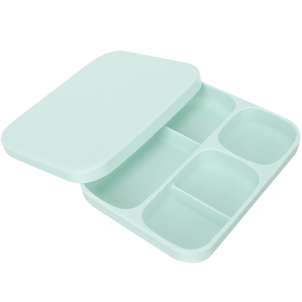 Food Plate Toddler Food Divider Tray Silicone Snack Fruit Serving Plate with Lid