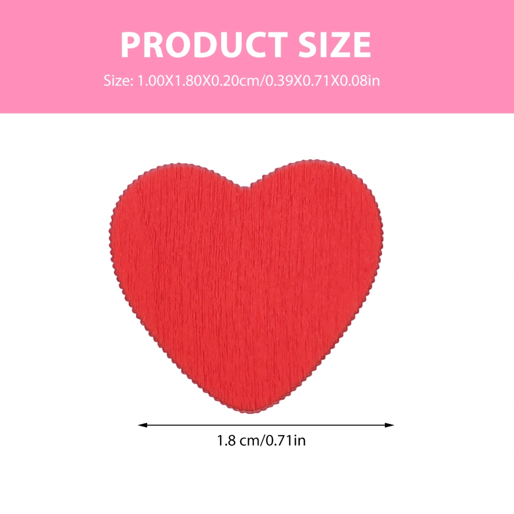 200Pcs Valentine's Day Heart Slices Wooden Hearts DIY Crafts Love Heart Slices with Sponge Sticker