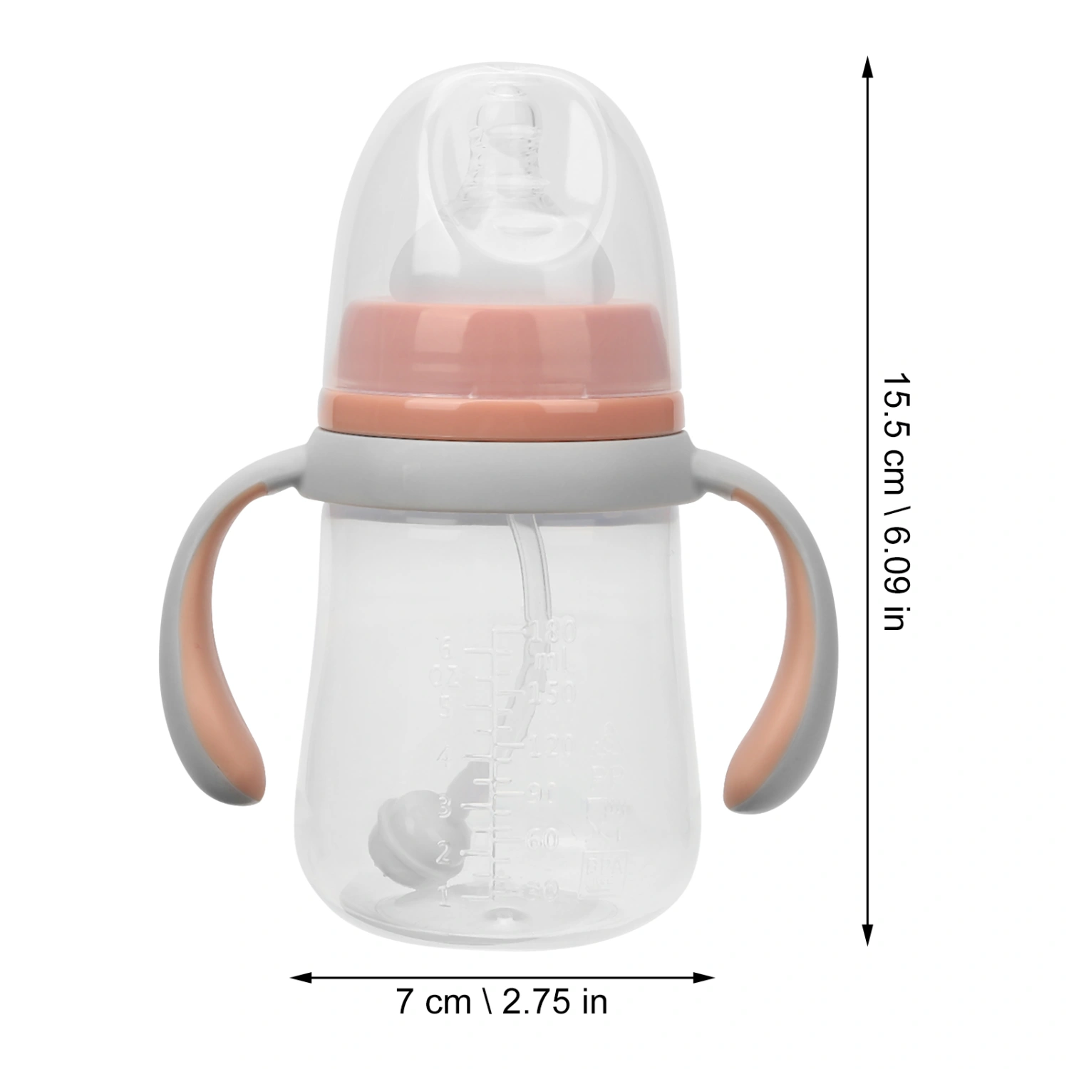 Baby Water Cup with Handles Portable Milk Bottle Leak-Proof Baby Feeding Bottle(180ml)