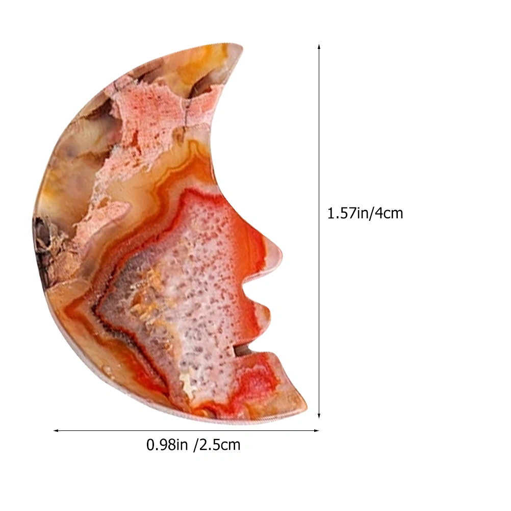 Natural Crystal Agate Moon Shape Agate Stone Home Desktop Agate Ornament