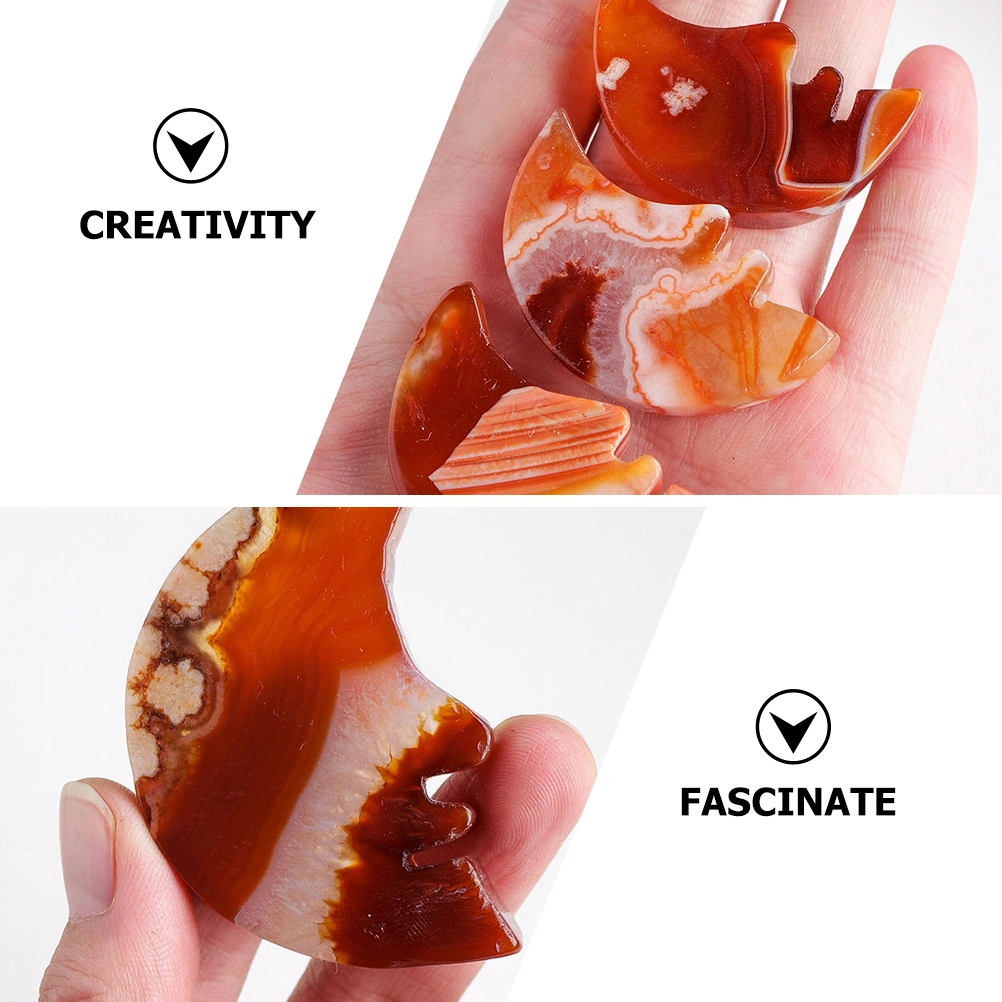 Natural Crystal Agate Moon Shape Agate Stone Home Desktop Agate Ornament