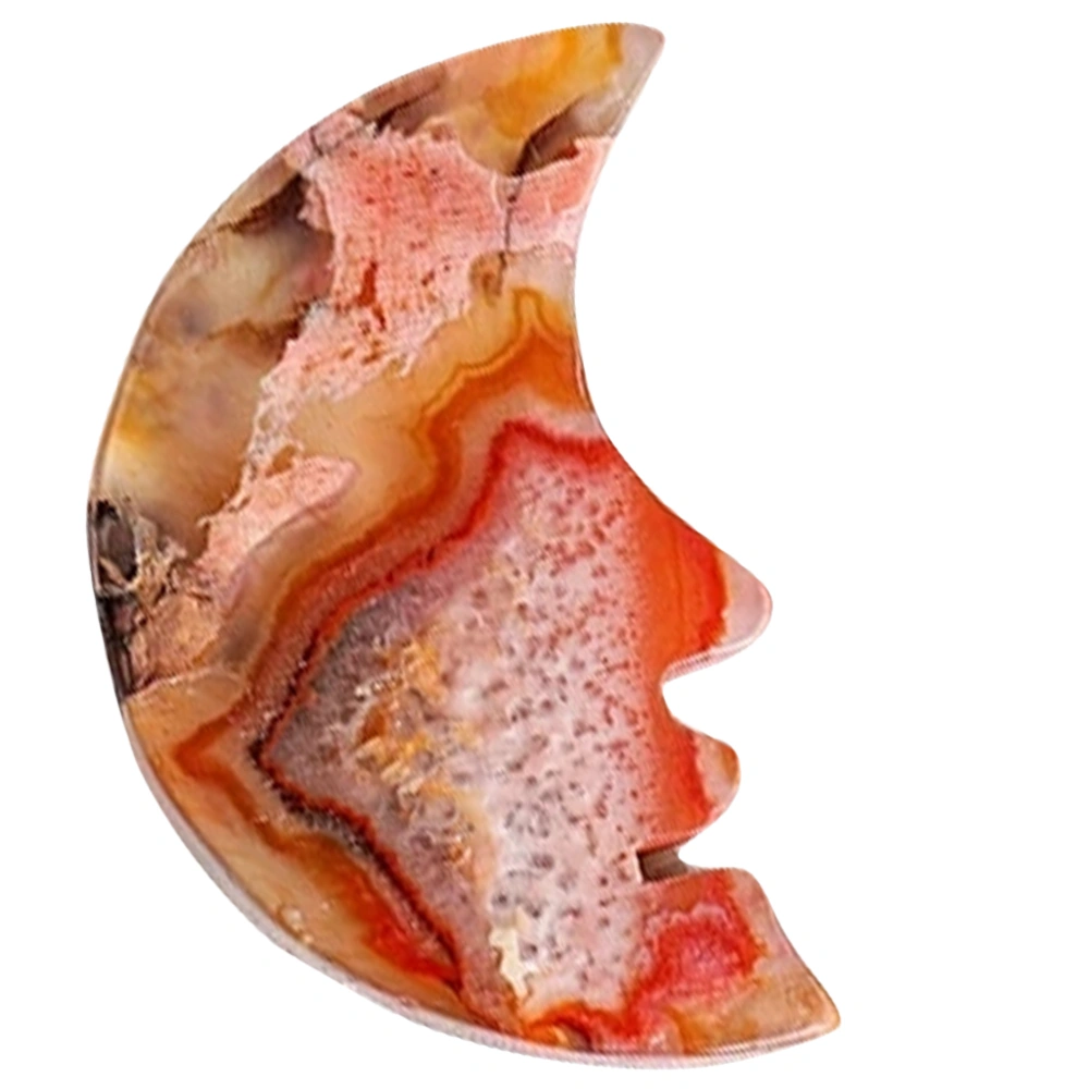 Natural Crystal Agate Moon Shape Agate Stone Home Desktop Agate Ornament