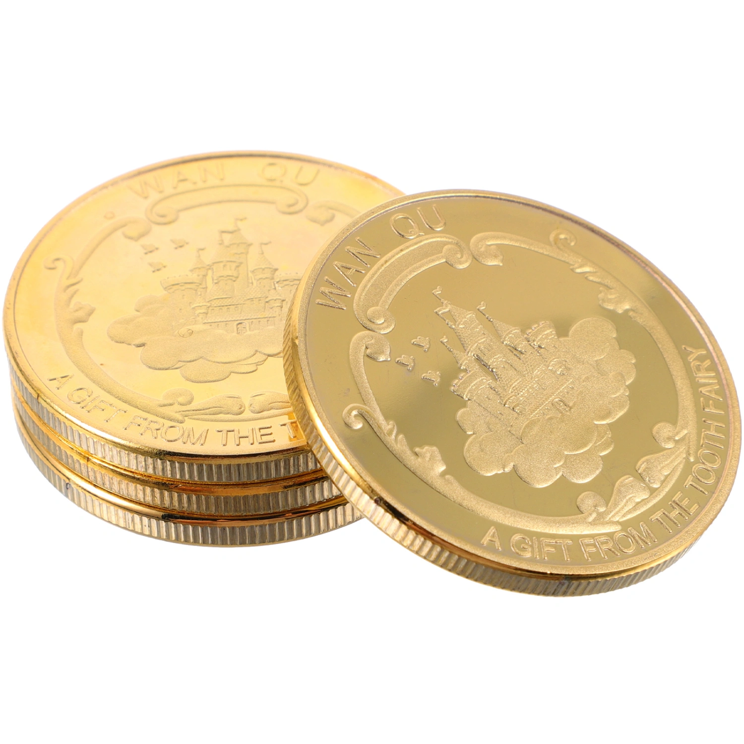 4Pcs Commemorative Kids Tooth Coins Delicate Tooth Souvenir Coin Decorative Coin Decors