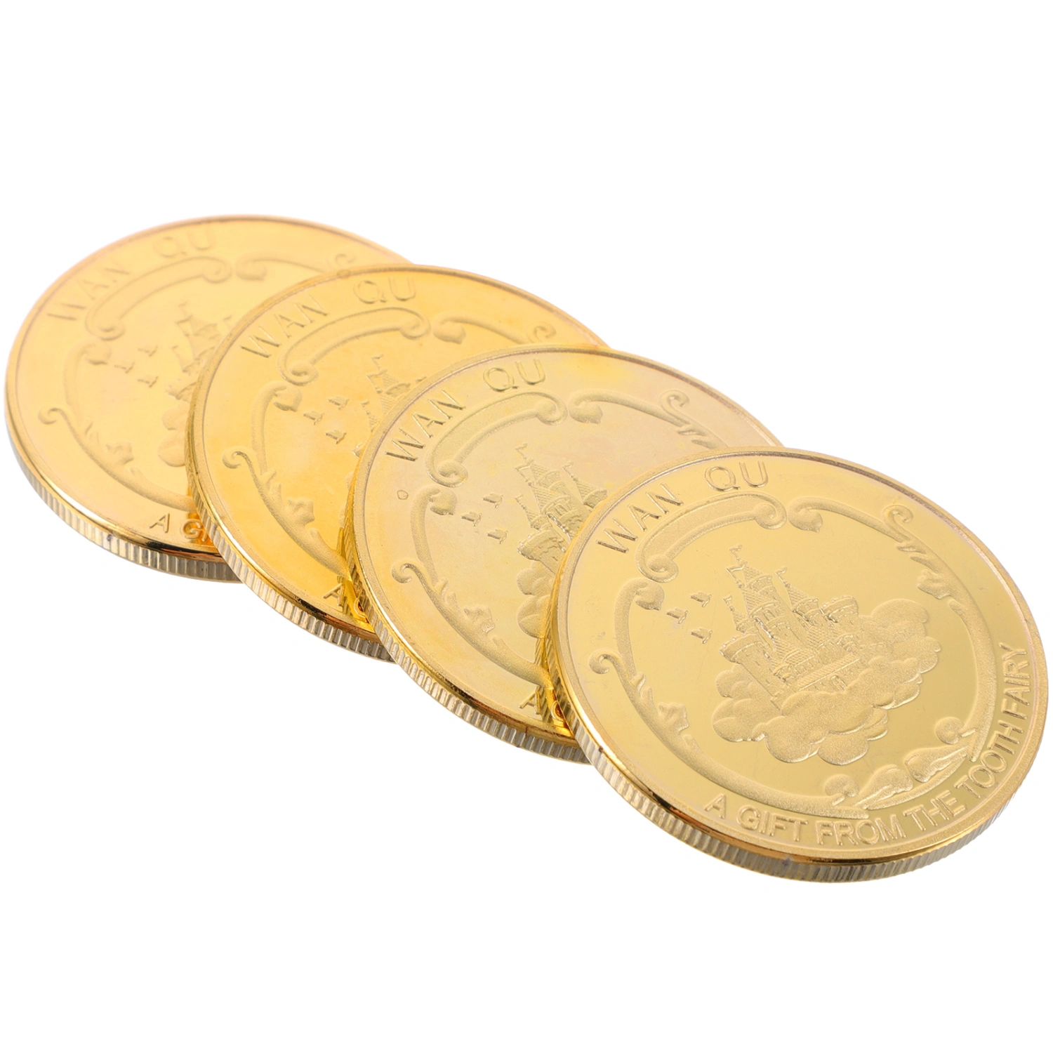 4Pcs Commemorative Kids Tooth Coins Delicate Tooth Souvenir Coin Decorative Coin Decors