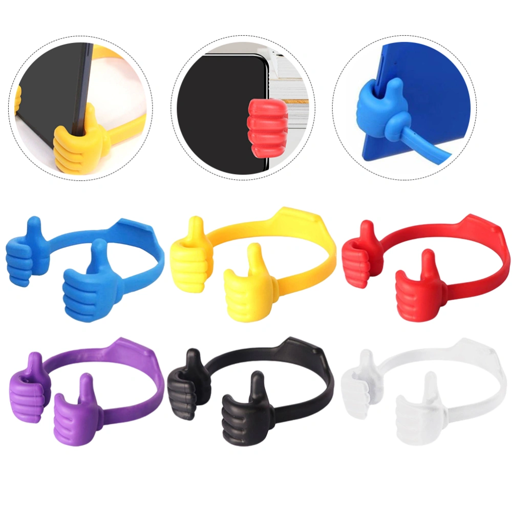 6Pcs Tabletop Phone Holders Thumbs Up Smartphone Brackets Colorful Phone Racks Phone Supports