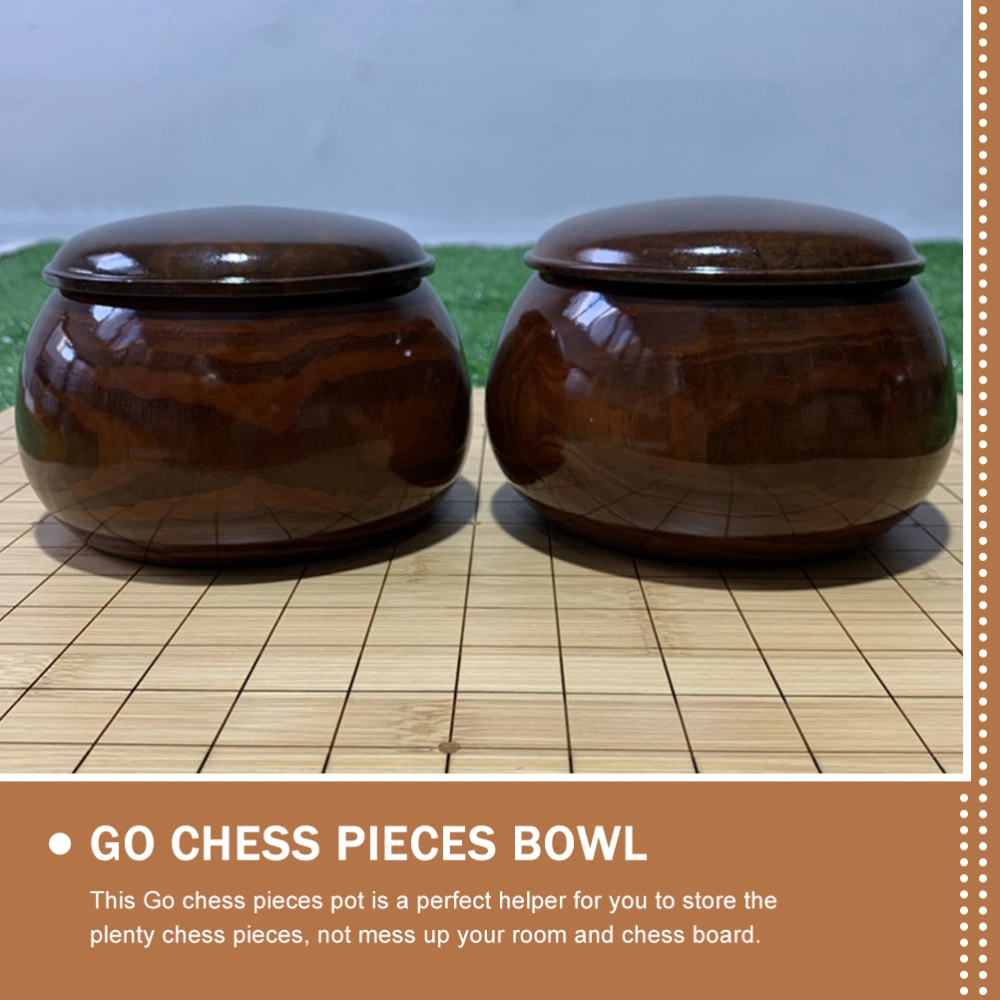 Go Chess Pieces Storage Bowl Wood Chess Stones Holder Retrochess Storage Can