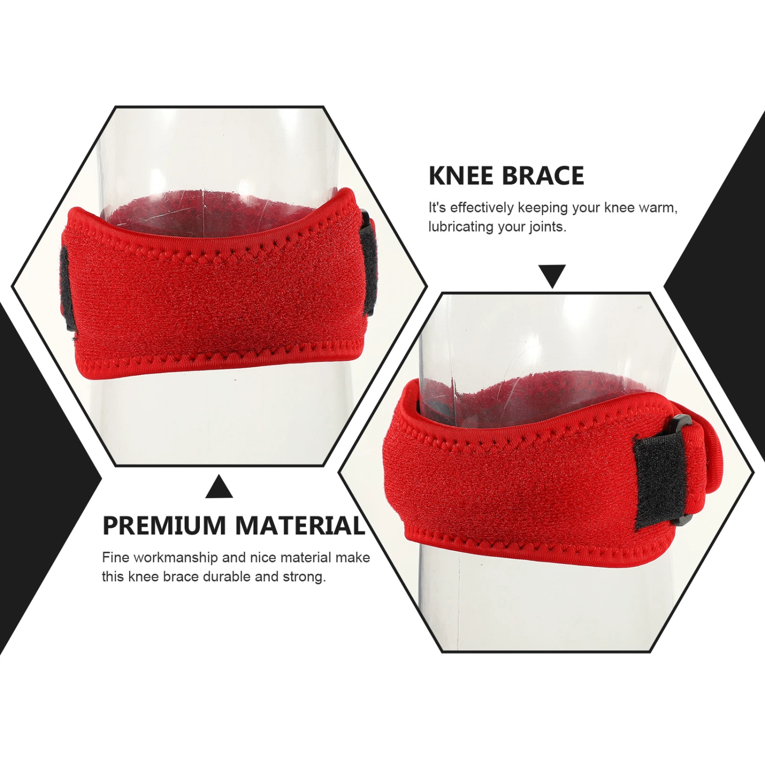 2pcs  Sports Patella Knee Strap Compression Knee Brace Adjustable Knee Strap Knee Support Brace