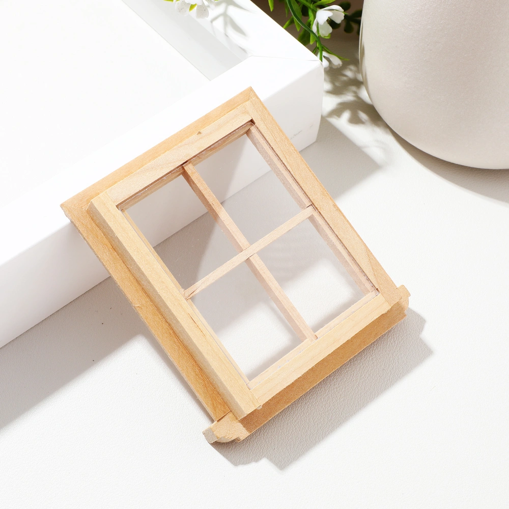 2 Pcs Miniature Window Frame Models Tiny Furniture Window Ornaments Toys for Doll House