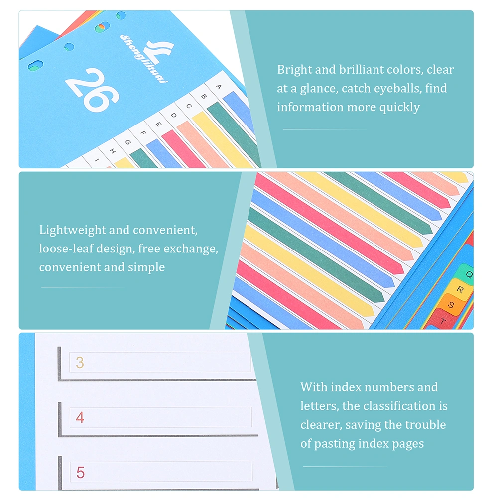 46 Pages of Household Notebook Dividers Professional Tab Dividers Convenient Binder Tabs Book Accessory