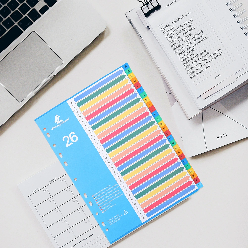 46 Pages of Household Notebook Dividers Professional Tab Dividers Convenient Binder Tabs Book Accessory