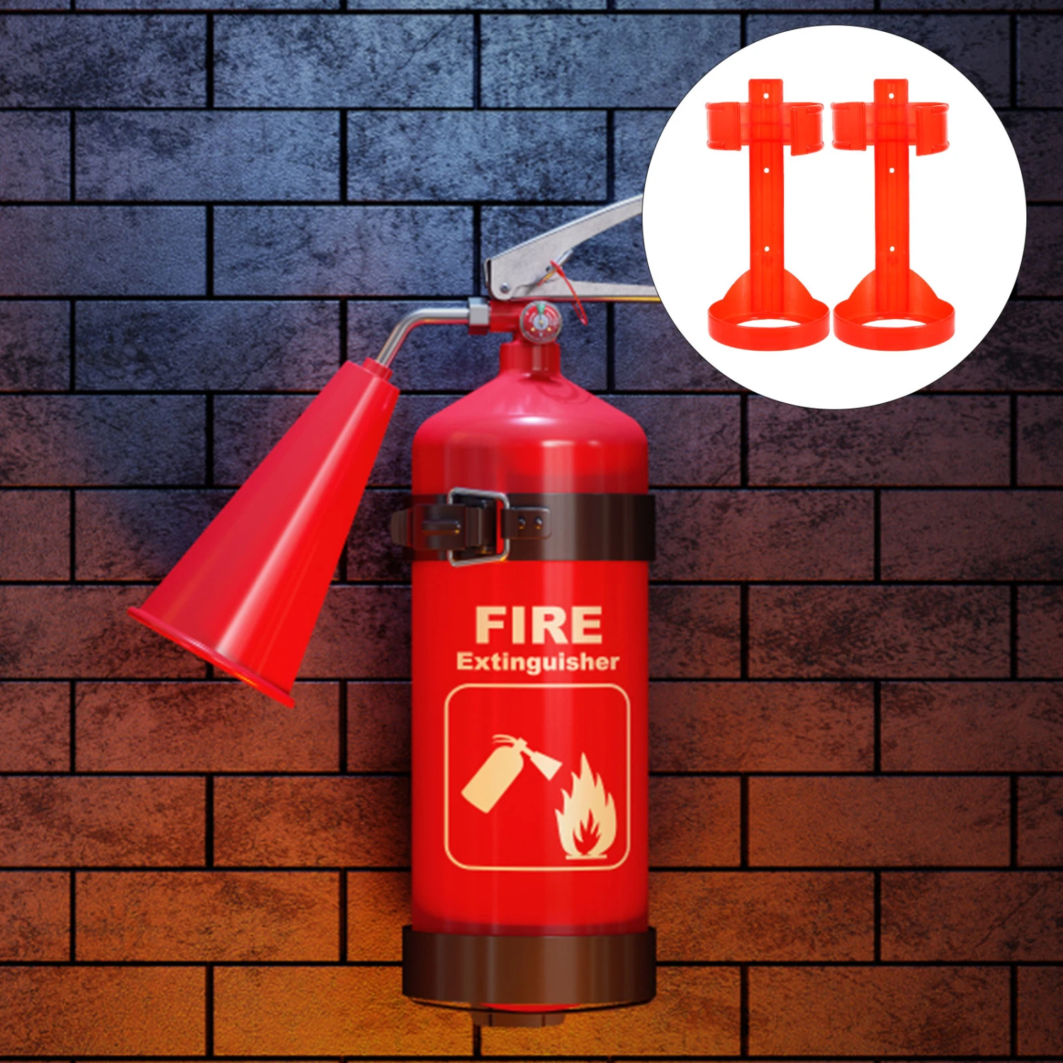 2pcs Fire Extinguisher Holder Plastic Fire Extinguisher Mounting Bracket 2kg