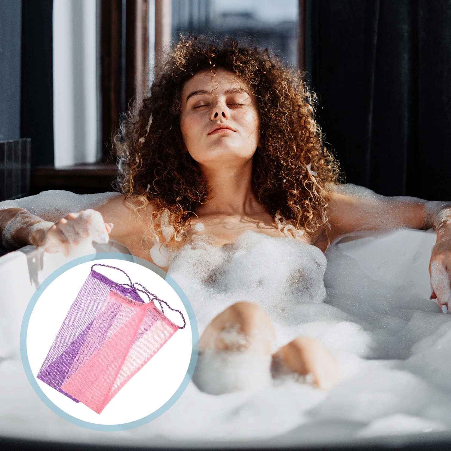 2pcs African Net Bath Towel African Body Exfoliating Net African Net Bath Exfoliating Scrubber