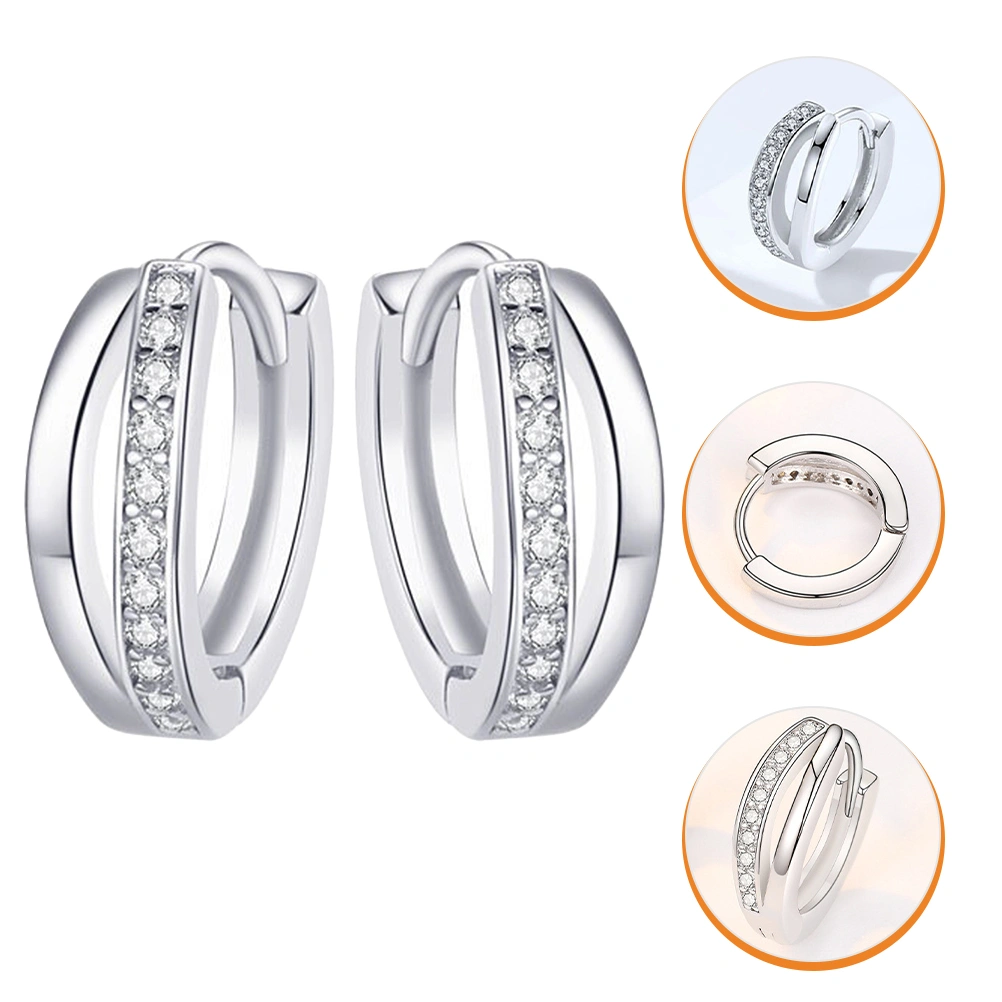 1 Pair Simple Earrings Hoops Bling Ear Jewelry Small Hoop Earrings for Women Girls