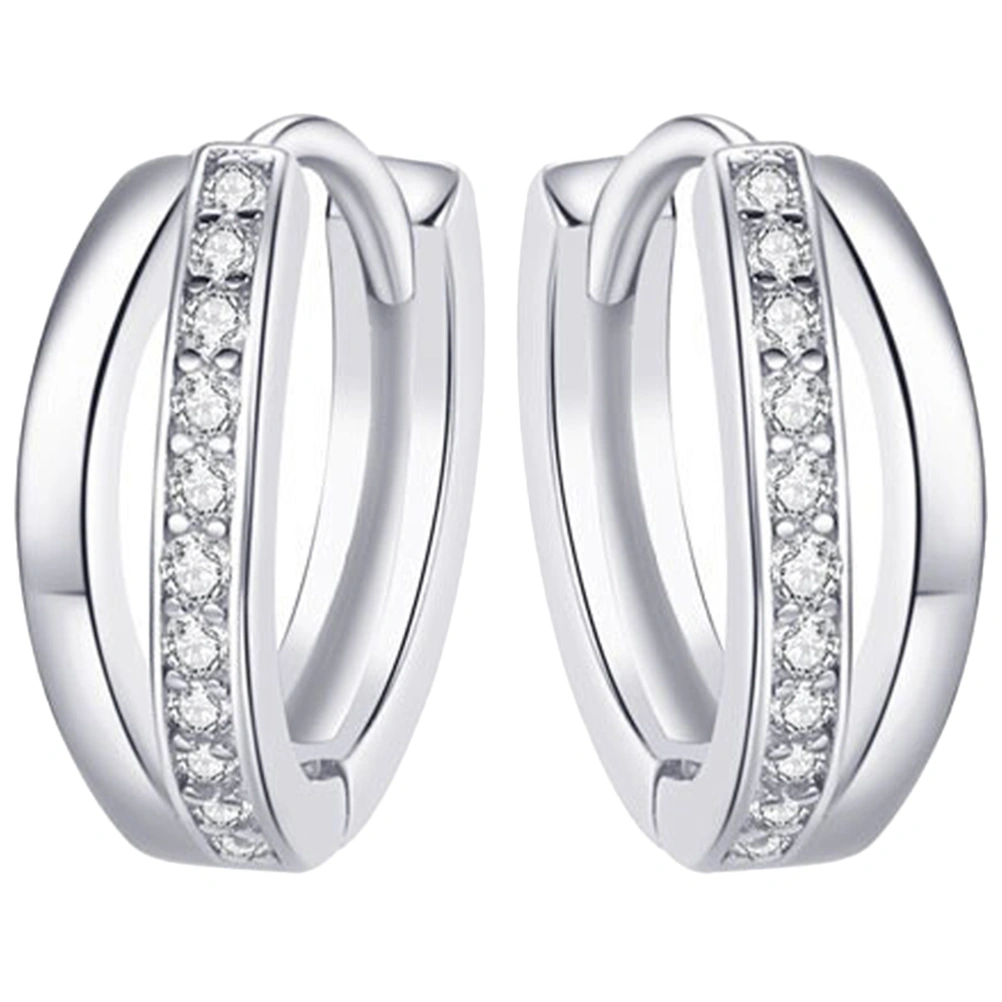 1 Pair Simple Earrings Hoops Bling Ear Jewelry Small Hoop Earrings for Women Girls