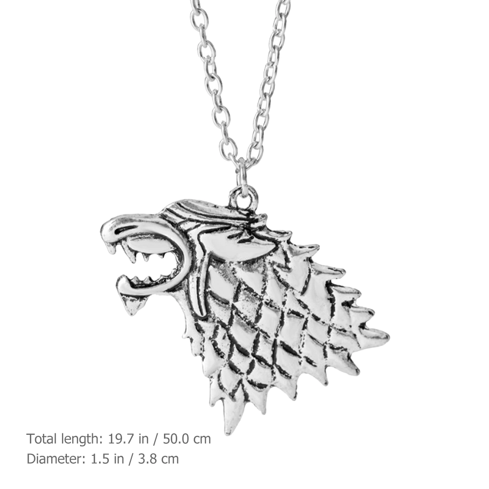 Wolf Necklace Wolf Head Pendant Necklace Retro Necklace Clavicle Chain Wolf Jewelry