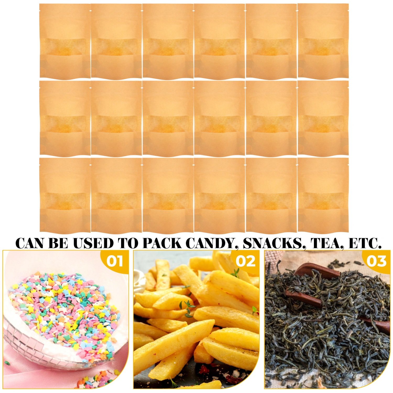 100Pcs Versatile Wrapping Bags Bakery Packaging Bags Convenient Paper Bags Snack Food Bags